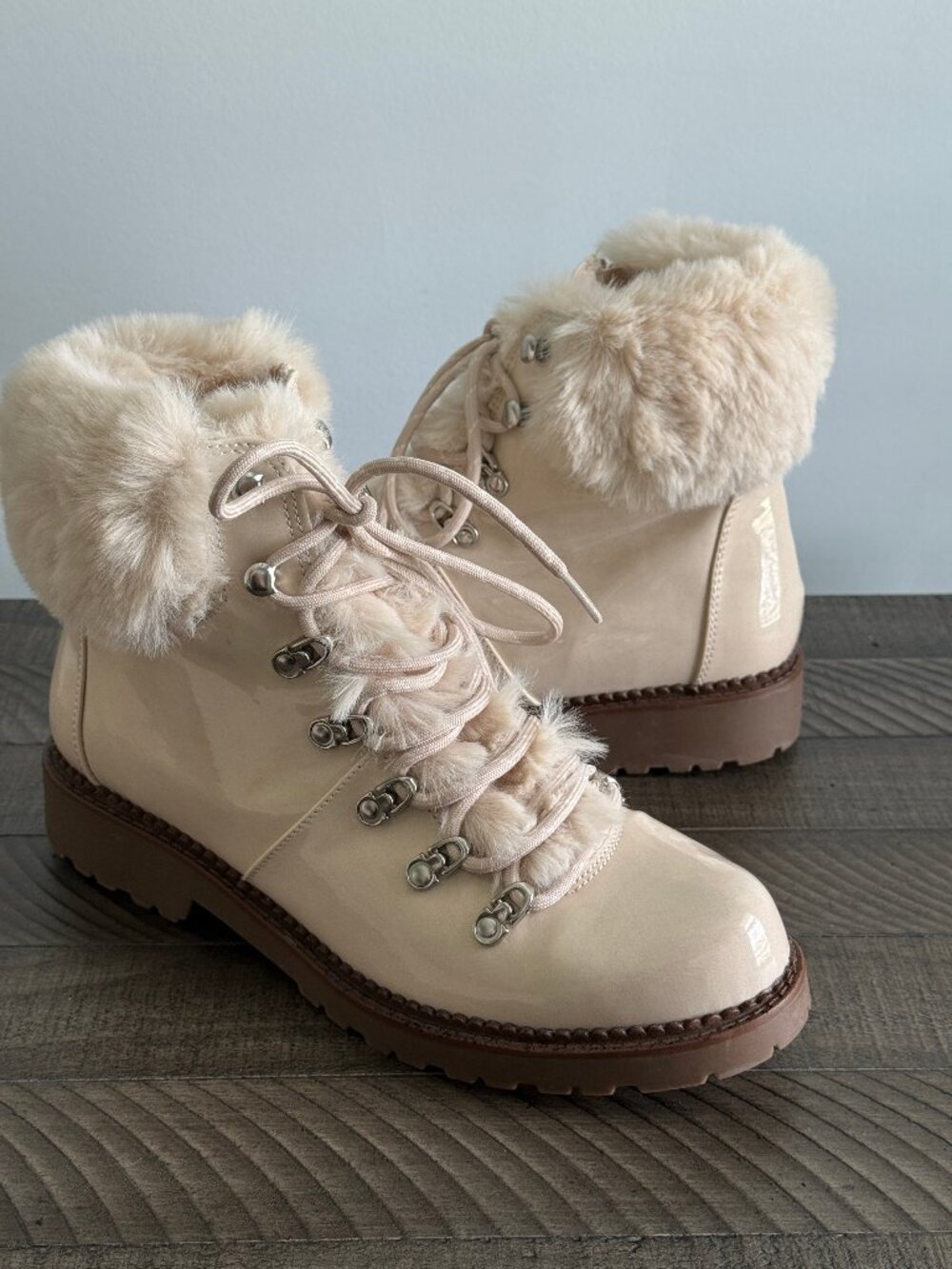 Kelly & Katie Faux Fur White Snow Boots